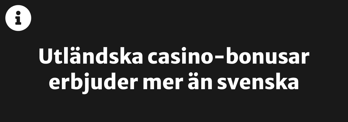 utlÀndska casino bonusar
